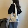Bolsa de tricô para praia, ombro único, trama de polvo, estrela do mar, vazada, transfronteiriça, capacidade média-grande, bolsa de praia, novo estilo de feriado
