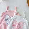 Camisola de Algodón para Niña Ropa de Verano 0-2 Años Estilo Occidental Camiseta Fina Triangular sin Mangas para Bebé Niña Camisola Pequeña