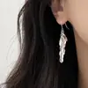 Brilhantes Folhas Borla Brincos Elegantes Ins Metal Brilhante Trigo Brincos de Alta Qualidade para Mulheres