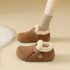 Zapatos de algodón para aumentar altura patata pequeña Birkenstock zapatos mujer 2026 moda nuevo estilo invierno nieve zapatos de algodón mocasines peludos talla pequeña