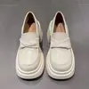 Nuevos Mocasines para Mujer 2026 con Suelas Gruesas, que Aumentan la Altura, Estilo Retro Francés Británico Zapatos Pequeños de Cuero, Zapatos Mary Jane de Tacón Alto