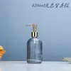 Frasco de álcool em gel listrado vertical dividido para loção frasco de gel de banho dividido de vidro frasco com pump para sabonete frasco dividido para shampoo