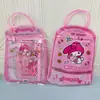 Conjunto de Papelaria Mochila de Aparência Sofisticada Cachorro Canela Gato Kuromi Zíper de PVC com Lápis Régua Papelaria