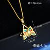Colar anel conjunto de joias borboleta dourado areia moda nicho temperamento luxo leve versátil joias de óleo químico acessórios Yiwu