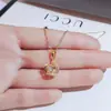 Nuevo Collar de Corona de Oro de 18 Quilates, Simple y de Alta Gama, Cadena para Clavícula de Acero de Titanio que No se Desvanece, Joyería al por Mayor