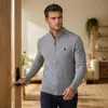 Recomendación de Venta Caliente: Cárdigan de Punto Trenzado con Cremallera y Cuello Alto de Marca de Moda, Suéter Chaqueta para Hombre, Se Puede Bordar
