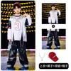 Ropa de Moda Infantil Hip-Hop Ropa de Calle Frita hiphop Niños y Niñas Ropa de Actuación de Año Nuevo Tambor Infantil Ropa de Moda Holgada Hip-Hop