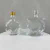 Al por mayor en stock 50ml Copa de Vidrio Plana Botella de Vino Botella de Vidrio Blanco Alto con Tapa de Aluminio a Juego Suministro Botella Pequeña de Vino Tinto con Tapa