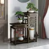 Estante para Flores Balcón de Pie Estilo Chino Nuevo Estante para Flores Decoración de Interiores Sala de Estar Múltiples Niveles Repisa de Ventana Estante para Macetas de Suculentas