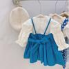 Vestido de outono feminino estilo coreano infantil Roupas infantis 2021 Novo estilo saia estilo ocidental princesa vestido saia T99