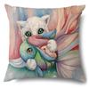 Amazon Transfronterizo Más Vendido Artículos para el Hogar Funda de Almohada de Gato de Dibujos Animados Cojín Lumbar para Coche Funda de Cojín para Dormitorio Venta al por Mayor de Fábrica