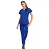 Traje de Ropa para Lavar a Mano TEMU con Cuello de Cremallera Fina, Color Sólido, Ropa de Trabajo para Doctor, Enfermera, Recepción de Hospital