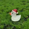 Figura de Patito de Dibujos Animados 3D Lindo Luces de Noche Navideñas Decoración del Hogar Micro Paisaje Figura de Resina para Escritorio