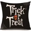 Funda de Almohada Halloween Calabaza Divertida Transfronteriza Amazon Estampado de Lino Funda Decorativa para Cojín de Sofá del Hogar