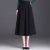 Falda Versátil de Color Sólido de Moda Estilo Coreano para Mujer Otoño 2026 Nueva Falda de Línea A de Cintura Alta Adelgazante con Caída de Longitud Media