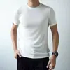 Nueva Camiseta Deportiva de Color Sólido para Hombre, Sedosa y Amigable con la Piel, Transpirable para Exteriores, Informal, a la Moda, Versátil de Manga Corta