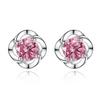 Moda europea y americana pendientes brillantes felices de la suerte florales coloridos multicolor trébol de cuatro hojas giratorios pendientes de amor