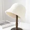 Nuevo Sombrero de Pescador de Alta Calidad para Mujer de Otoño e Invierno, Sombrero de Pescador Cálido de Punto Moda Coreana, Sombrero Cubeta de Color Puro con Correa Exquisita