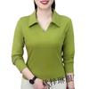 Uma geração de cabelo moda primavera inicial 2025 gola polo cor sólida estilo casual camiseta moda Joker top feminino