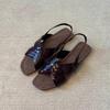 Sapatos Femininos Artesanais de Luxo Nicho Verão 2025 Sandálias Retrô para Uso Externo Comércio Exterior Transfronteiriço