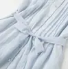B0MF-9020 Vestido Camisero sin Mangas con Cuello 2026 Verano Nuevo Elegante para el Trabajo Ceñido a la Cintura Adelgazante con Lazo en la Cintura Vestido de Longitud Media