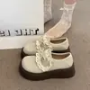 Zapatos de Cuero con Cordones de Plataforma de Suela Gruesa Estilo Universitario Dulce Retro para Mujer, Nuevo Modelo Otoño 2026, Adecuados para Combinar con Faldas, Zapatos Individuales Birkenstock