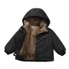 Chaqueta de Algodón con Plumas para Niños, Modelo Nuevo 2025, Forrada de Felpa y Engrosada, Ropa Cálida para Niños y Niñas, Abrigo con Capucha para Niños Mayores