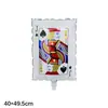 Globos de Papel de Aluminio de Póker, Piezas Cuadradas, Corazones, Tréboles, Picas Negras, Dados, Tema de Casino, Decoraciones para Fiesta de Juegos de Casino