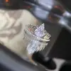 Anillo Versa para mujer con corona de corazón bañado en oro de 18 quilates, moda europea y americana, joyería al por mayor, apertura ajustable