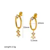 Pendientes Chinduo de acero inoxidable elegantes con incrustaciones de diamantes, sensación de lujo ligero y alta gama, pendientes colgantes de acero de titanio y oro de 18k, joyería que no se decolora
