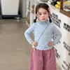 (9.22 Novidades)Camiseta Térmica de Manga Longa para Meninas Inverno Novo Top Infantil Classe A Roupa de Bebê
