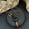 Collar Colgante de Cerámica Estilo Bohemio para Mujer, Estilo Étnico Retro, Cadena Versátil para Clavícula Colgante, Accesorio Conmemorativo de Viaje