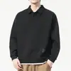 Camisa polo retro americana para hombre, nueva colección primavera/otoño 2026, marca de moda, sudadera casual de manga larga con diseño de dos piezas falsas y cuello