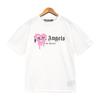 Camiseta Redonda com Estampa Angel Love Palm Palm Base Tinta Salpicada Estilo High Street Casal Mesmo Estilo