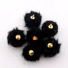 Pompon de Piel Sintética de Visón de 1.5 cm Accesorio de Cuentas para Manualidades Pendientes Colgante Bola Adorno Bola Colgante Peludo