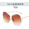 Gafas de sol de moda transfronteriza con protección solar, gafas de sol irregulares sin montura, gafas de sol europeas y americanas para conducir, gafas de sol protectoras solares al por mayor