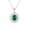 Transmisión en Vivo de Tiktok Dropshipping Collar de Plata S925 Floral Esmeralda Accesorios para Mujer Regalo Cadena para Clavícula Conmemorativa Colgante