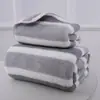Bata de Baño Cruzada, Engrosada y Ampliada, Muy Absorbente, para Uso Doméstico, Toalla de Felpa Coralina con Rayas Anchas, Juego de Toallas de Baño al por Mayor