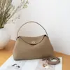 Bolso cruzado de hombro simple de moda nicho de cuero de vaca de primera capa para mujer, bolso clásico tipo concha para niñas con 2 correas de hombro, cuero suave