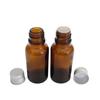 Frasco de óleo essencial de 5ml-100ml frasco de vidro frasco de produto para cuidados com a saúde tampa de alumínio fábrica estoque Frasco de vidro transparente marrom