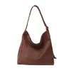 Bolsa Tote de Camurça Cruzada Feminina 2026 Nova Grande Capacidade Retro Bolsa de Trabalho Tecido Casual Confortável Bolsa de Ombro