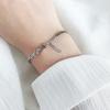 Pulsera de Amor de Plata de Ley 925 para Mujer Diseño de Nicho Ins Redonda Marca Plata Tailandesa Estilo Frío Estudiante Sentido Simple Retro