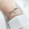Pulsera vintage envejecida de plata de ley 925 para mujer, estilo sencillo, elegante y frío, con diseño de nicho para pareja, plata tailandesa, ideal para el mejor amigo.