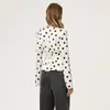 Outono Transfronteiriço Ins Estilo Bolinhas Europeu e Americano Novo Decote V Slim Manga Longa Confortável Casual Tops Básicos Roupas Femininas