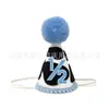 Chapéu de Pom-Pom com Estampa de Vaca Número 1/2 Coroa para Festa de Primeiro Aniversário Adereço para Foto de Bebê de Meio Ano