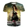 2020 nuevo T-shirt de cuello redondo con estampado digital 3D de la película de piratas Galle europeo y americano Amazon ebay comercio exterior