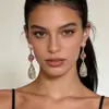 ZA Moda Bohemia Transfronteriza Color Dopamina Aleación de Acetato Pendientes Largos de Gota de Agua