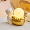 Luz de Palmadita de Oso Linda para Habitación Infantil Dormitorio Decoración del Hogar Regalo de Inauguración Adorno de Escritorio Lámpara de Noche Lámpara de Ambiente
