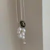 Collar de Racimo de Uvas de Piedra Natural Estilo Nuevo con Diseño Único, Cadena de Tirar Simple Ajustable, Cadena para Clavícula de Gama Alta