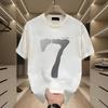 Camiseta Marca de Moda de Alta Gama Manga Corta para Hombre Verano 2025 Nueva Ins Suelta Delgada Cuello Redondo Algodón Puro Guapo Top Camiseta